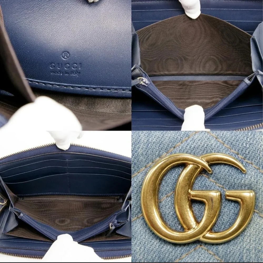GUCCI Denim Flora long zippy wallet - Picture 7 of 12
